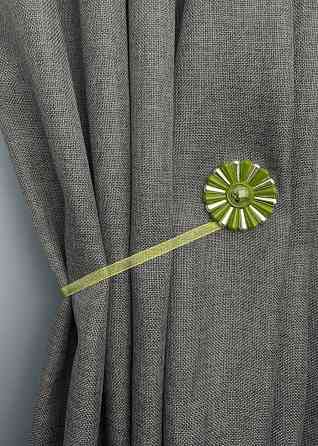 Магніти для штор і гардин Хризантема набір 2 шт Оливковий з золотистим (81-301) Київ