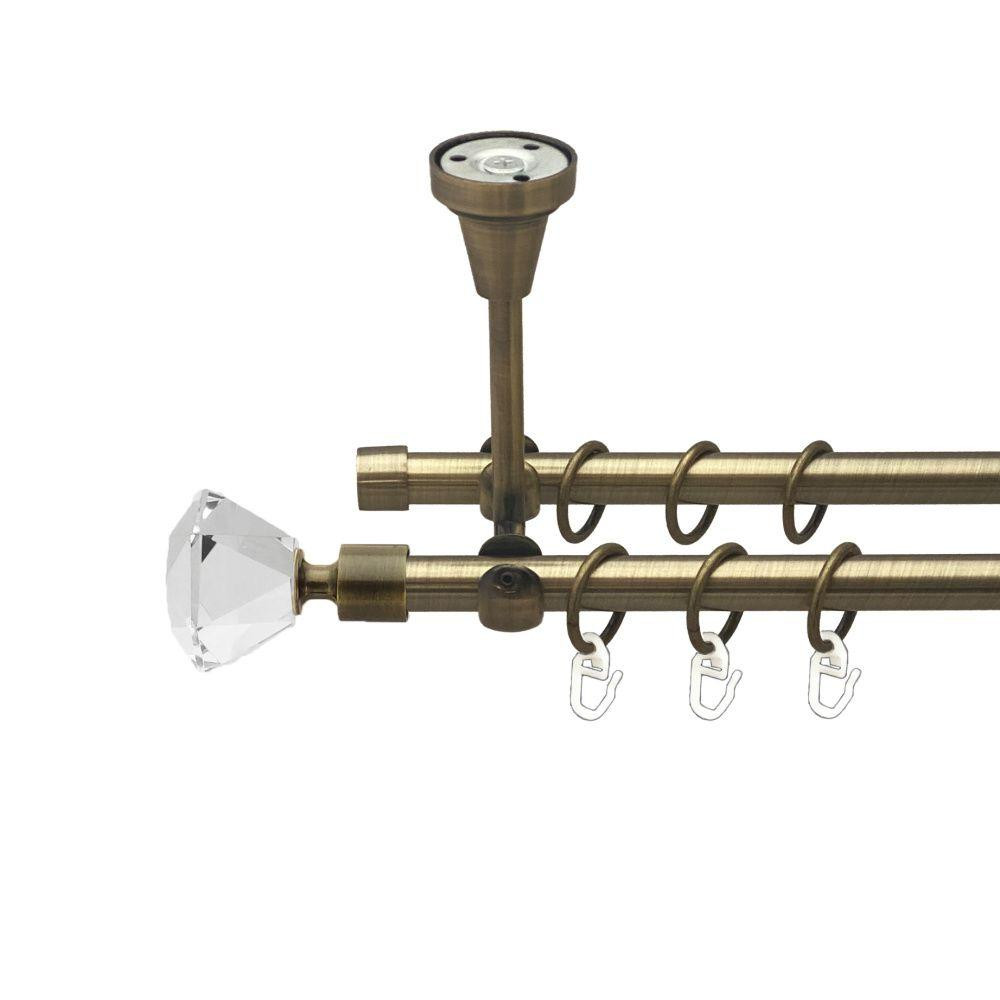 Карниз Orvit Спектралія металевий дворядний відкритий до стелі гладка труба кільце металеве Антик 16\16 мм 240 Львов - изображение 1