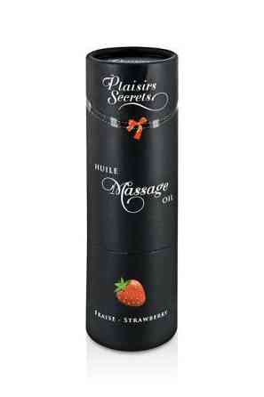 Масажна олія Plaisirs Secrets Strawberry (59 мл) з афродизіаками, їстівна, подарункова упаковка Sex Aura Київ