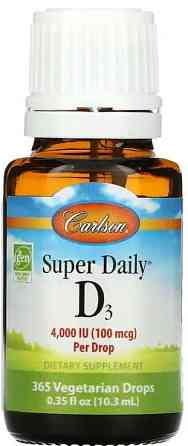 Витамин Д3 для костей Carlson Vitamin D3 4000 МЕ 10,3 мл Киев