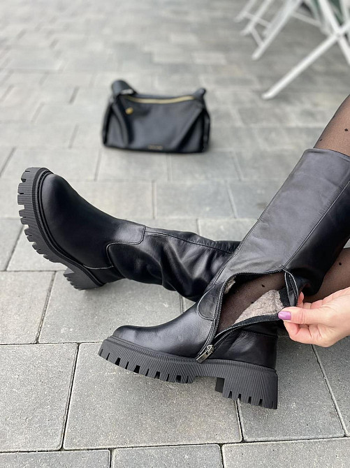 Чоботи жіночі ARLEN чорні натуральна шкіра зима высота 35см обхват 37-38см (4865) Коломыя - изображение 2