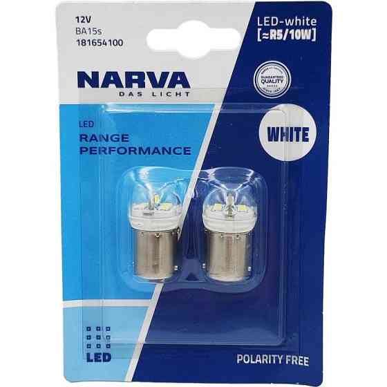 Комплект світлодіодних ламп NARVA 18165B2 R5W/R10W LED Range Performance 12V BA15s WHITE 6000K (2 шт) Харків