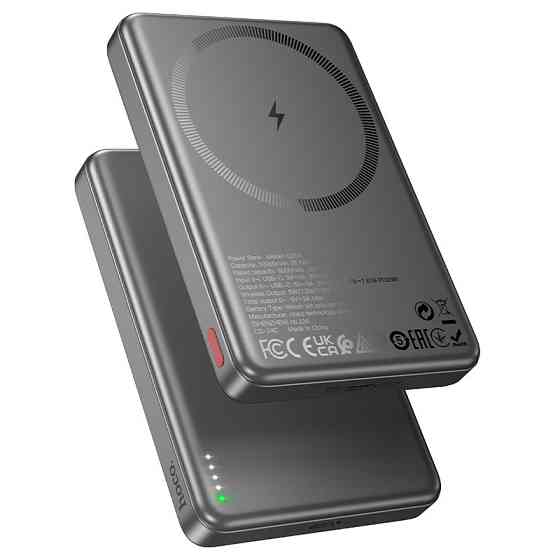 Зовнішній акумулятор HOCO Q26A Joy PD20W magnetic fast charging power bank(10000mAh) metal gray Київ
