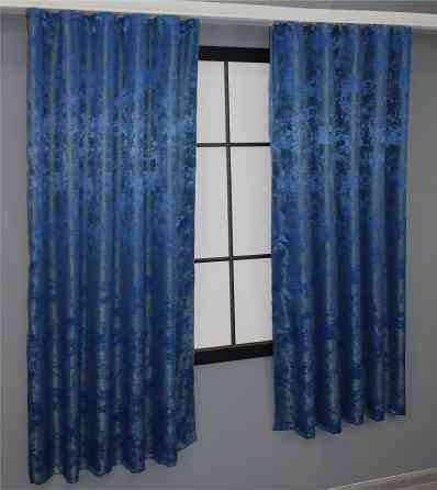 Комплект коротких штор VR-Textil Жакард Sultan XO № 1149ш Синій 130х170 см 2 шт (35-0114) Київ