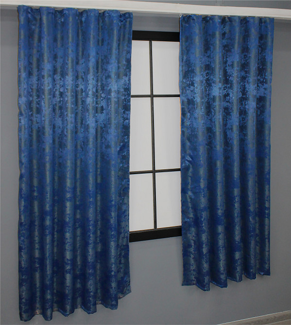 Комплект коротких штор VR-Textil Жакард Sultan XO № 1149ш Синій 130х170 см 2 шт (35-0114) Київ - фото 4