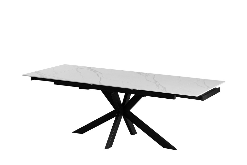 Стіл Квант 160 (+60)*90, чорний/кераміка білий Киев - изображение 4