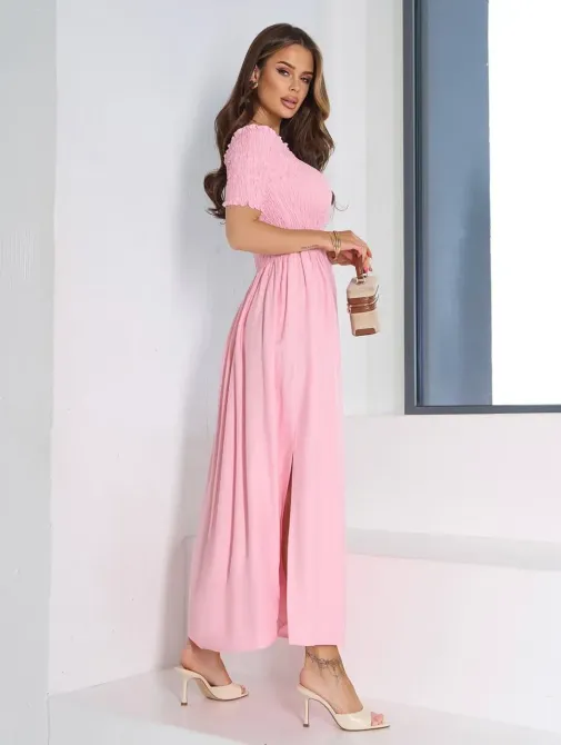 Платье макси с открытыми плечами лен-котон с открытыми плечами Одесса - изображение 7