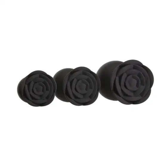 Набор силиконовых анальных пробок BMS Roses Til’ Dawn Silicone Anal Plug Kit Starter Kit Black Львов