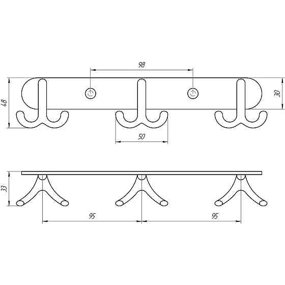 Планка з гачками Perfect Sanitary Appliances RM 1502-3 (000021387) Київ