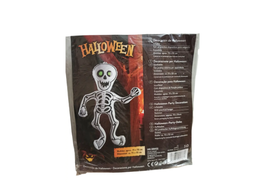 Кулька Хелловін Скелет 73 на 55 см біло-чорний Київ - фото 3