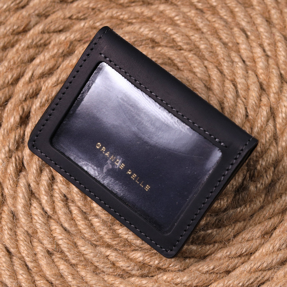 Вместительная обложка на автодокументы в винтажной коже Украина GRANDE PELLE 16709 Черная Киев - изображение 2