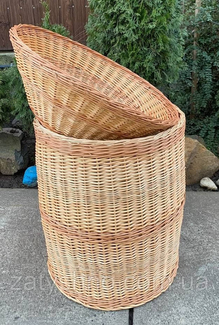 Корзина высокая с крышкой-корзинкой плетеная Киев - изображение 10