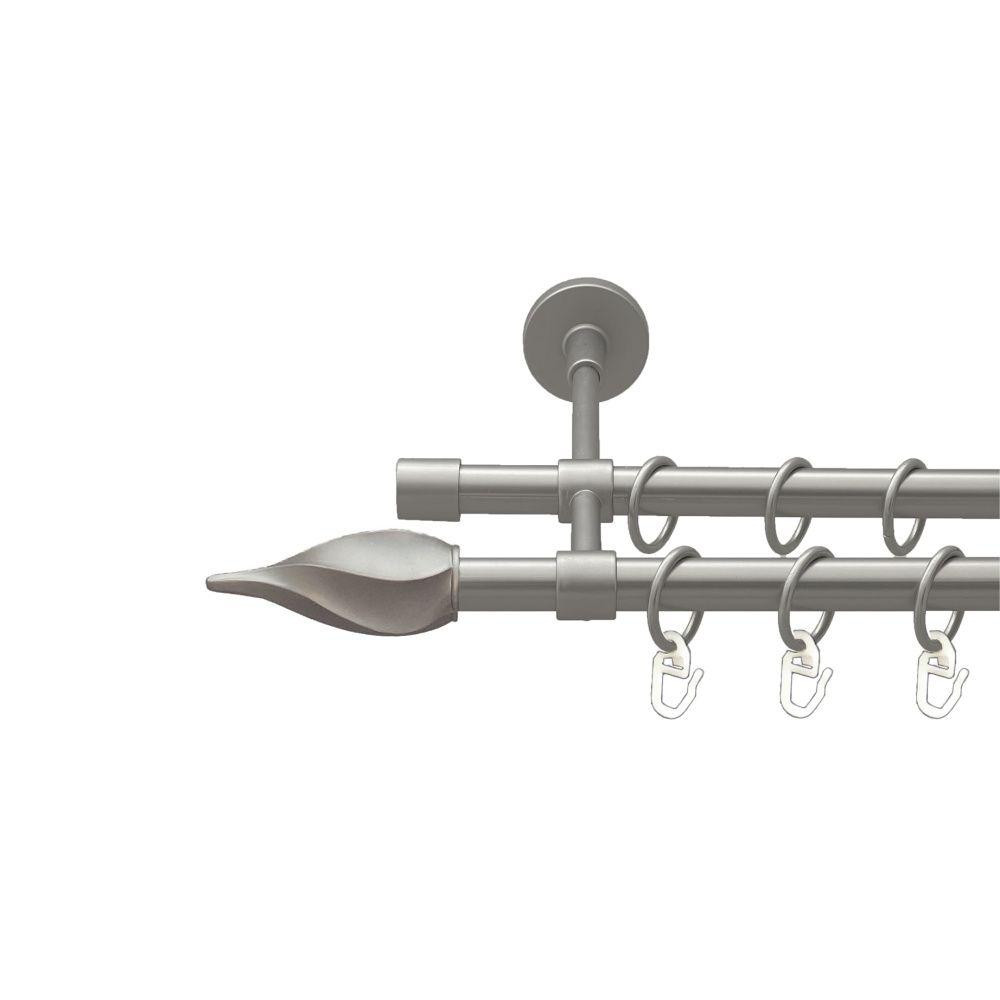 Карниз Orvit Твісто металевий дворядний закритий гладка труба кільце металеве Сатин 16\16 мм 200 см Львов - изображение 1