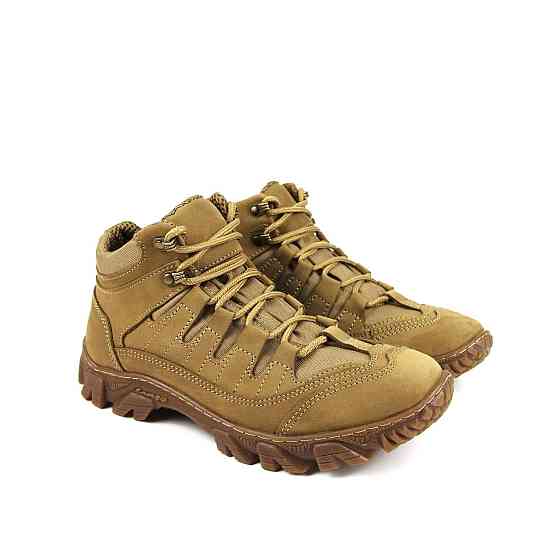 Тактичні чоловічі черевики демісезонні, військове взуття койот, шкіряні, дихаючі, зносостійкі Львів