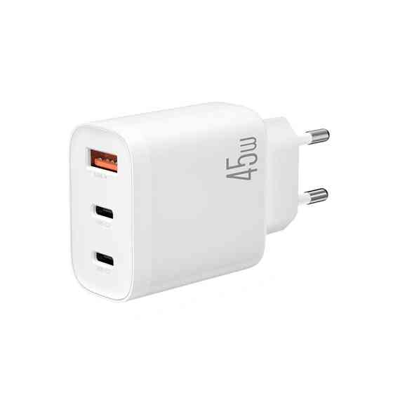Мережевий зарядний пристрій XO L117 PD45W/QC18W 2USB-C+1USB-A білий Львів