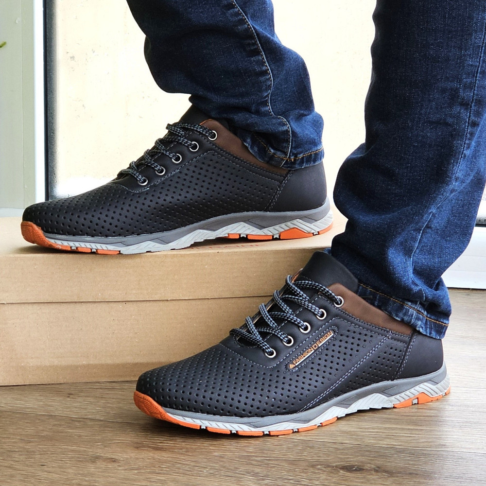 Мужские Мокасины Летние Чёрные Кроссовки Сеточка (размеры: 40,41,42,43,44) Видео Обзор - 576-2 Днепр - изображение 3