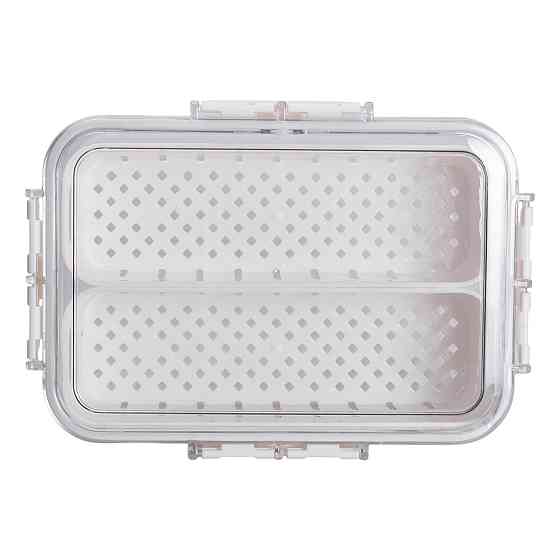 Контейнер для їжі з 2 відсіками 23.5х17х7 см судок для їжі пластиковий 1.4 л Білий HP-27-11 Коломия