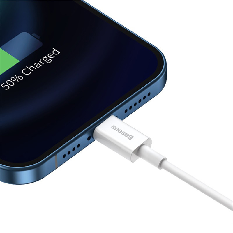 Кабель Baseus Superior Series Fast Charging Data Cable USB to iP 2.4A 0.25m White Одесса - изображение 7