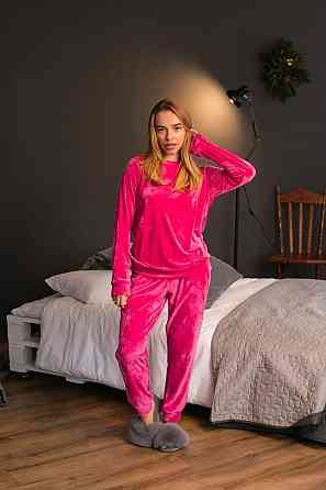 Жіночий спортивний велюровий костюм Малиновий L Харків