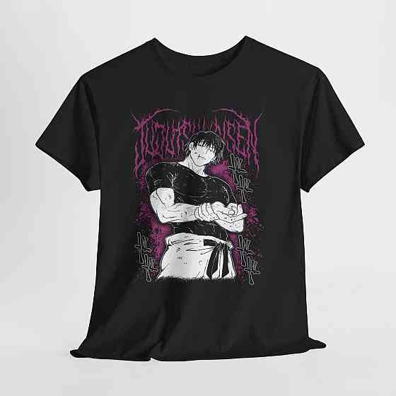 Футболка з аніме принтом Магічна битва оверсайз (S/M/L) Чорний AnimeJ0605 Дніпро