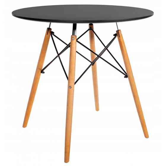Столик кухонный обеденный Bonro В-957-700 70х72 см стол круглый для кухни Черный Киев