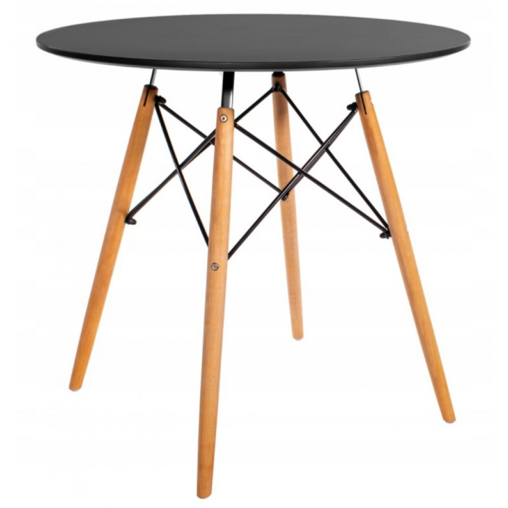 Столик кухонный обеденный Bonro В-957-700 70х72 см стол круглый для кухни Черный Киев - изображение 2