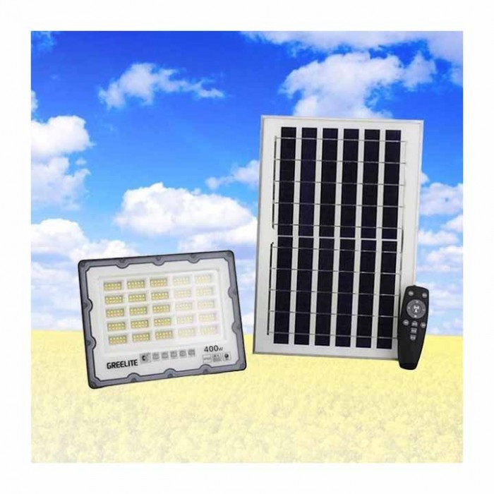 Ліхтар на стовп із сонячною панеллю та пультом дистанційного  управління 400W JX 007 Одеса - фото 1