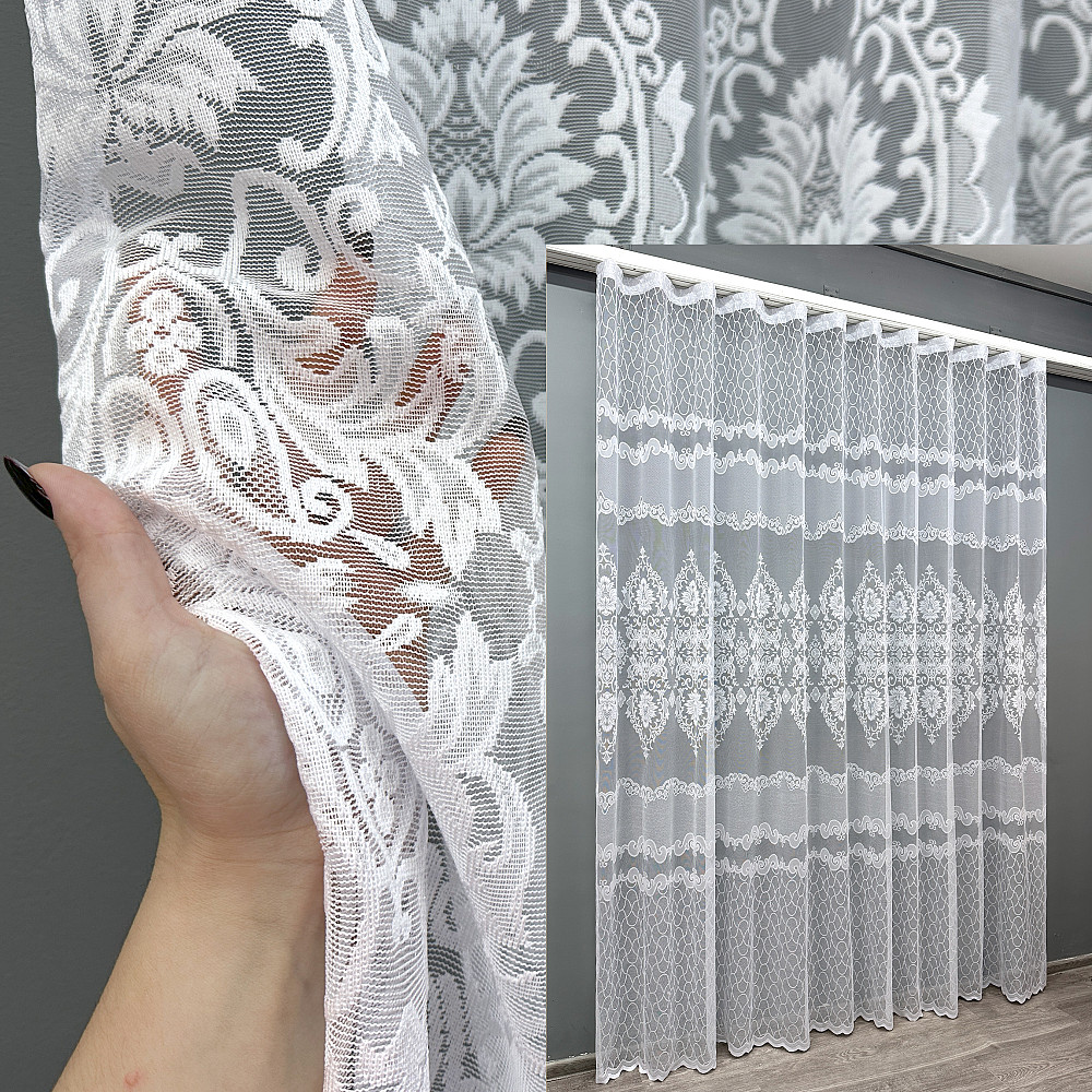 Тюль VR-Textil 1262т Жакард Білий 300х270 см (40-081) Київ - фото 1