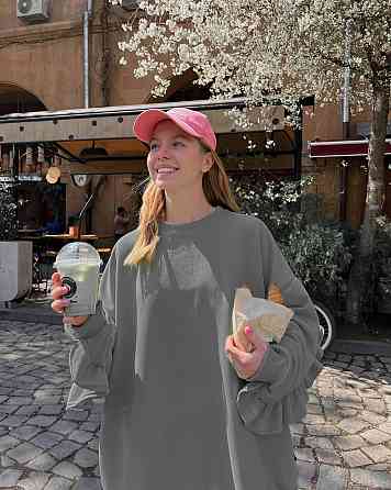 Жіночий стильний оверсайз світшот з рюшами Графіт Одеса