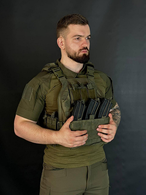 Тактична плитоноска Yakeda з 9 підсумками тактична плитоноска олива бронежилет на системмі моллі   WAR Львів - фото 6