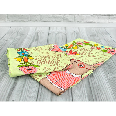 Рушник Руно вафельний набивний Великдень салатовий 45х60 см (205.15_Великдень салатовий_1) Вінниця - фото 4