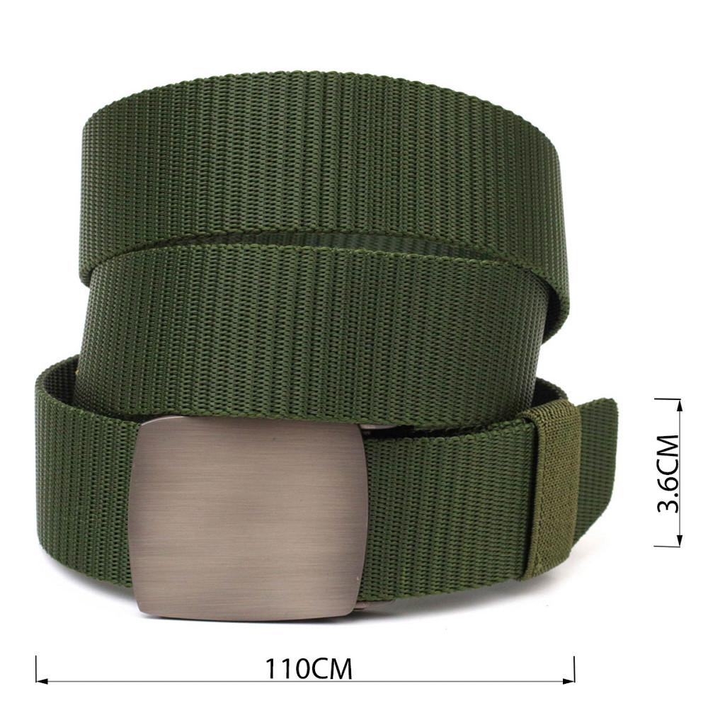 Міцний чоловічий ремінь з металевою пряжкою з текстилю Зелений (Vintage) Київ - фото 7