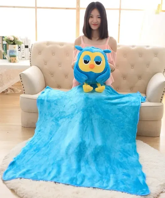 Profi Мягкая игрушка " Happy Baby" Сова плед-подушка трансформер 3 в 1 синий Киев - изображение 2