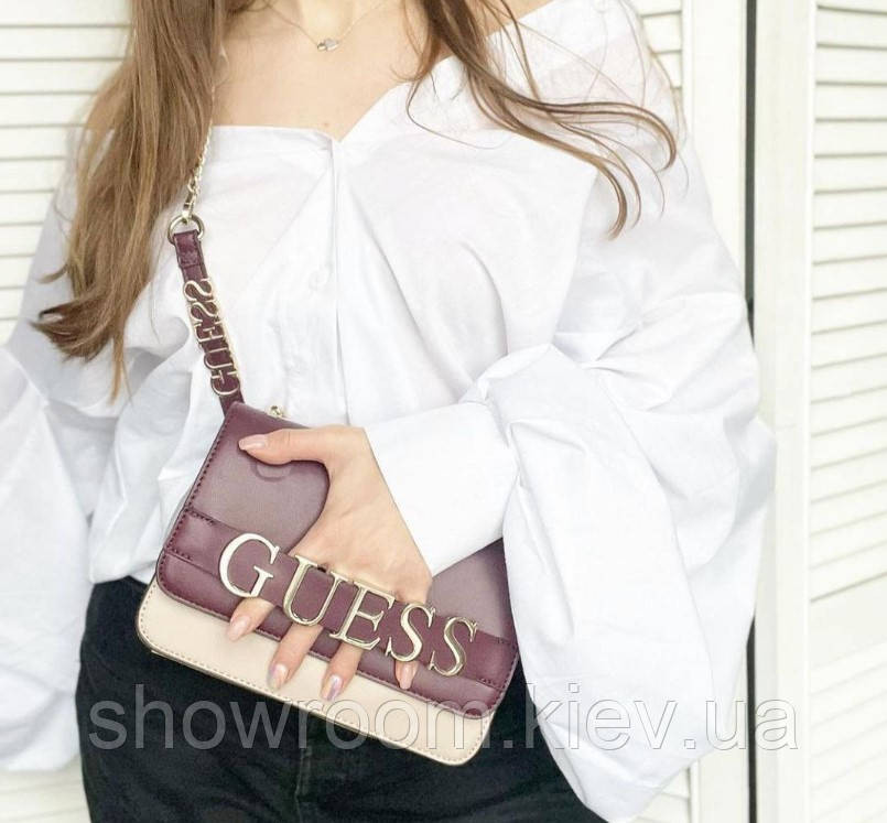 Жіноча сумка Guess (W800SS) бордова Київ - фото 2