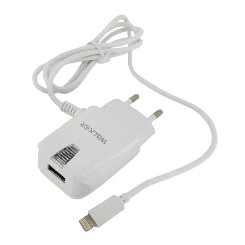Зарядний пристрій мережевий USB + кабель Lightning 2,0A білий WALKER WH-23 Житомир