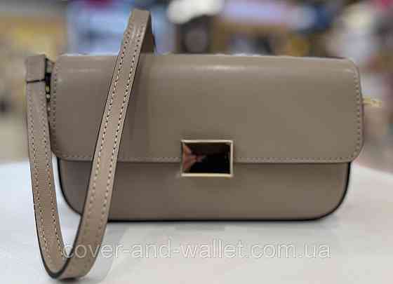 Маленька жіноча сумка в сіро-коричневому кольорі з гладкої шкіри Virginia Conti Київ