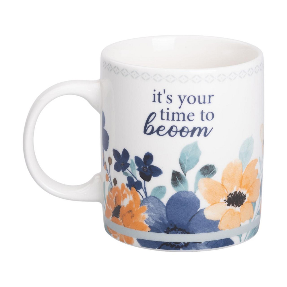 Чашка порцелянова з квітковим принтом 400 (мл) для чаю та кави Біла RX-N240139W Коломыя - изображение 1