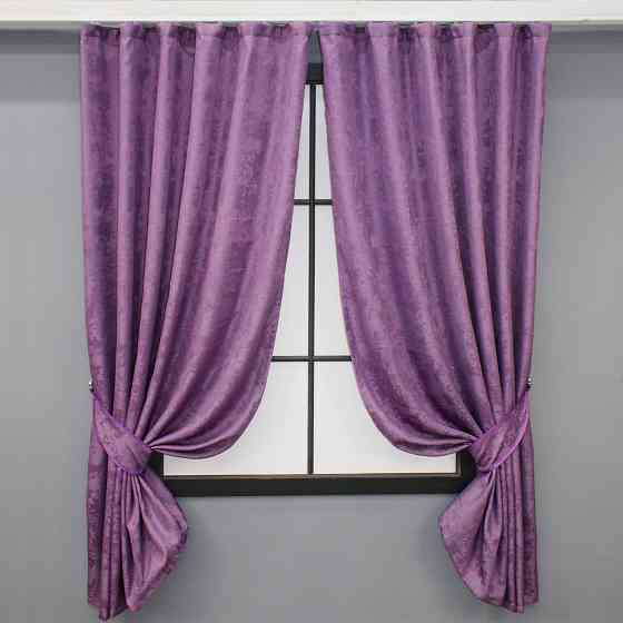 Комплект коротких штор VR-Textil Жаккард Sultan № 1559ш Лавандовый 130х170 см 2 шт (35-0311) Киев