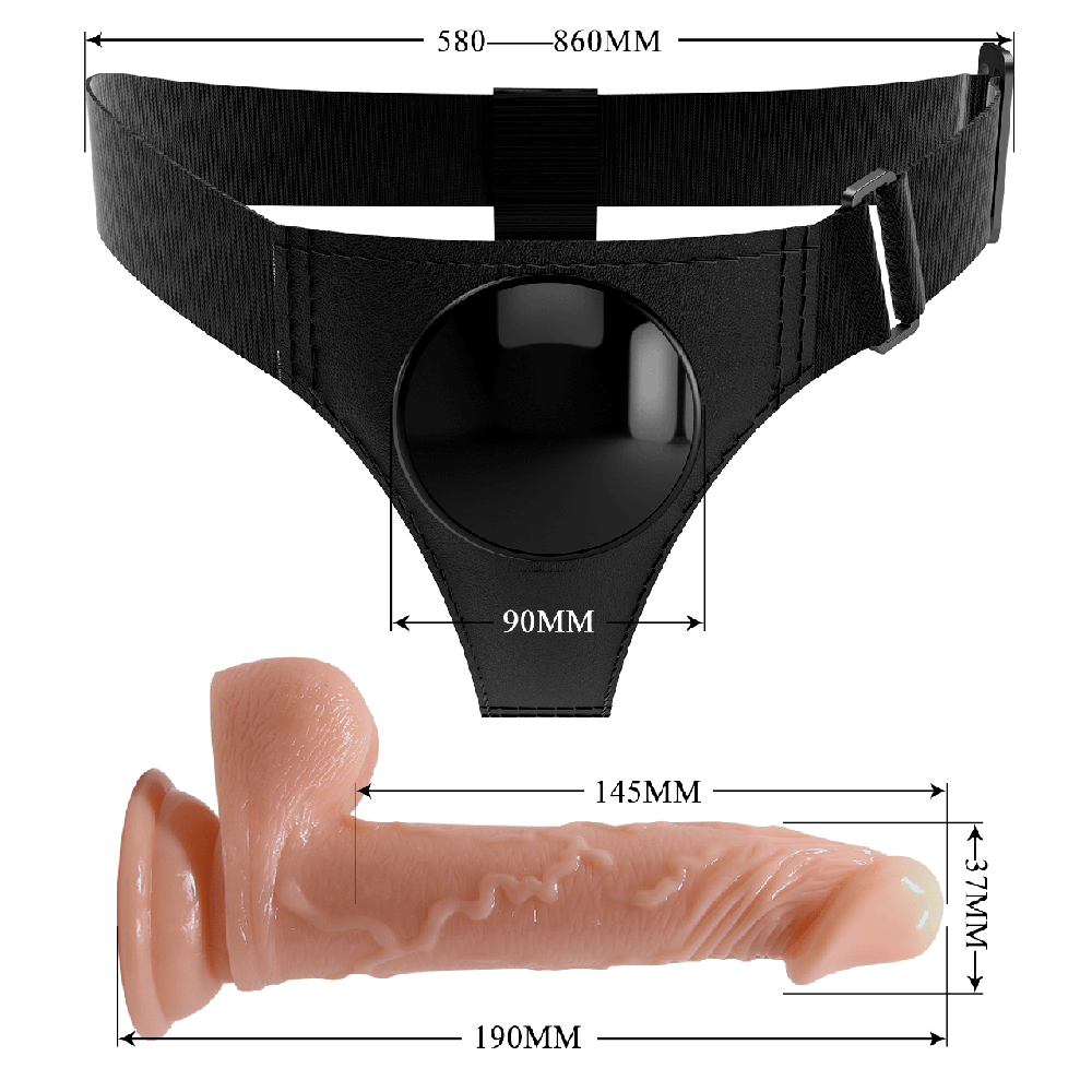 Страпон - Pretty Love Harness Briefs Kewin 7.2