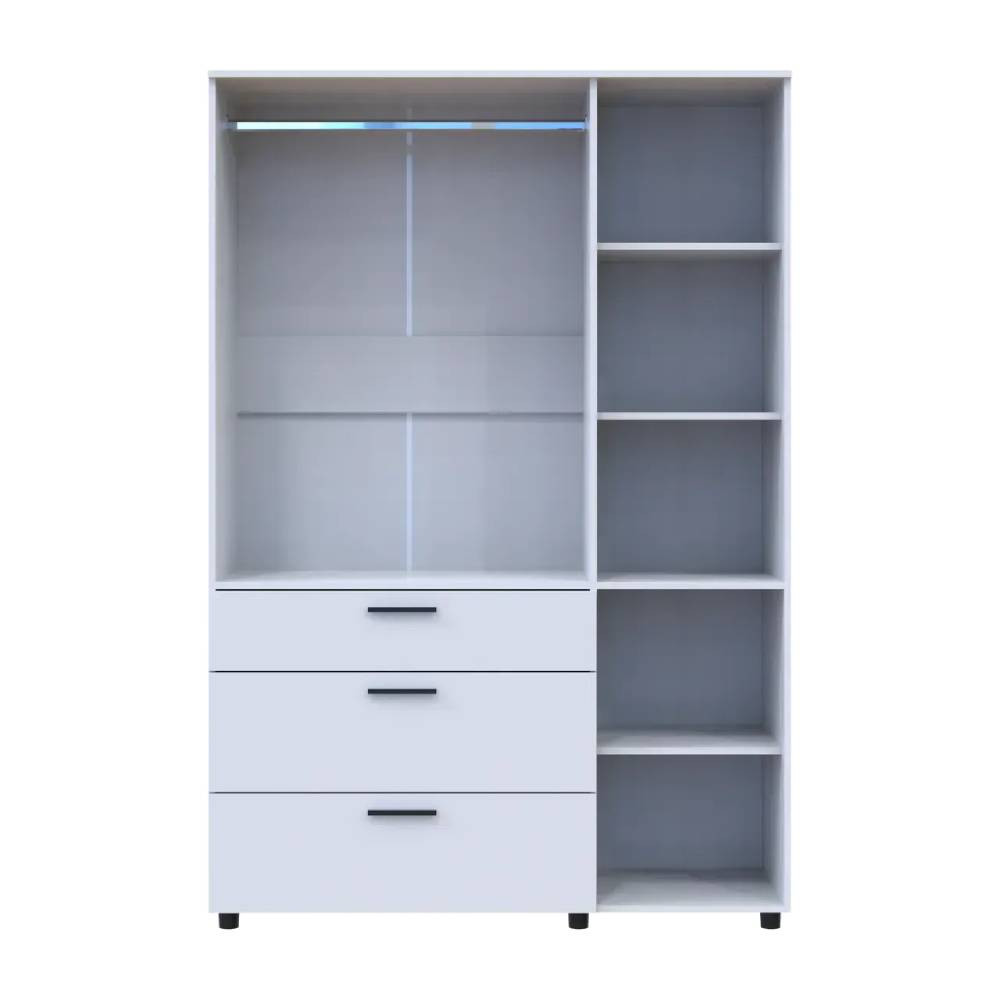 Шафа для одягу Doros Торн Білий 3 ДСП/3Ш (штанга) 135х51.6х200 (DRS-012057) Львів - фото 4