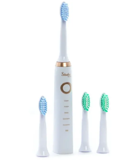 Электрическая зубная щетка Shuke SK-601 аккумуляторная ультразвуковая щетка для зубов 3 насадки Коломия - фото 4