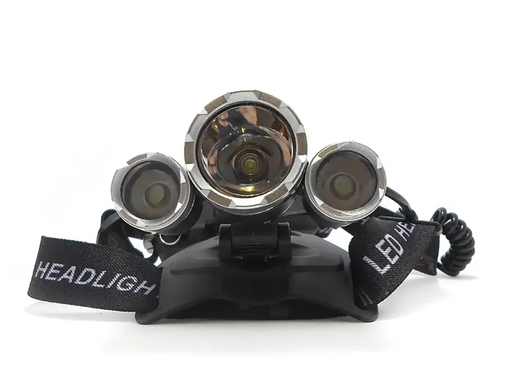 Налобный фонарь RJ-3000-T6 аккумуляторный 3 LED 800лм 2x18650 с зарядкой для туризма и охоты Одесса - изображение 3