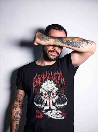 Футболка для хлопчика з аніме принтом Гакхіакута Томе Хоррор Манга оверсайз (зріст від 165 до 180) Чорний AnimeJ0042m Дніпро