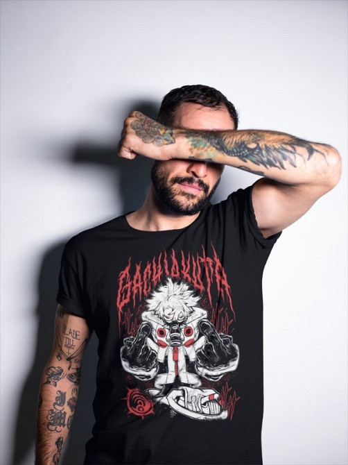 Футболка для хлопчика з аніме принтом Гакхіакута Томе Хоррор Манга оверсайз (зріст від 165 до 180) Чорний AnimeJ0042m Дніпро - фото 3