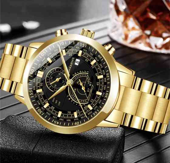 Подарочный набор для мужчин: наручные часы с браслетом- диам 4,2см, длин 22см, шир рем 1,8см, без коробки Киев