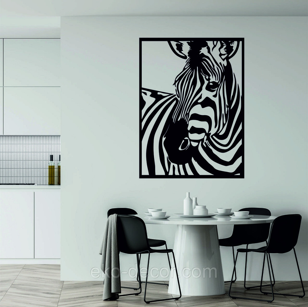 Декоративное настенное Панно «Зебра» Декор на стену 90*64 см Киев - изображение 2