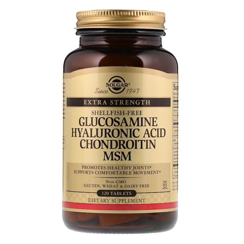 Глюкозамін та Хондроїтин з MCМ та Гіалуроновою кислотою (Glucosamine Hyaluronic Acid Chondroitin MSM) 120 таблеток Київ - фото 1