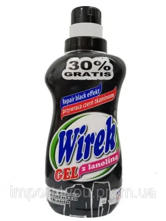 Гель для прання чорної одягу з ланоліном Wirek Black 1 л 