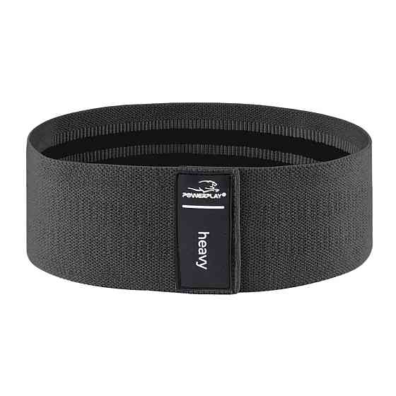 Тканева гумка для фітнесу та спорту PowerPlay 4111 Hip Band L Light Чорна (d_84cm) Кам'янське