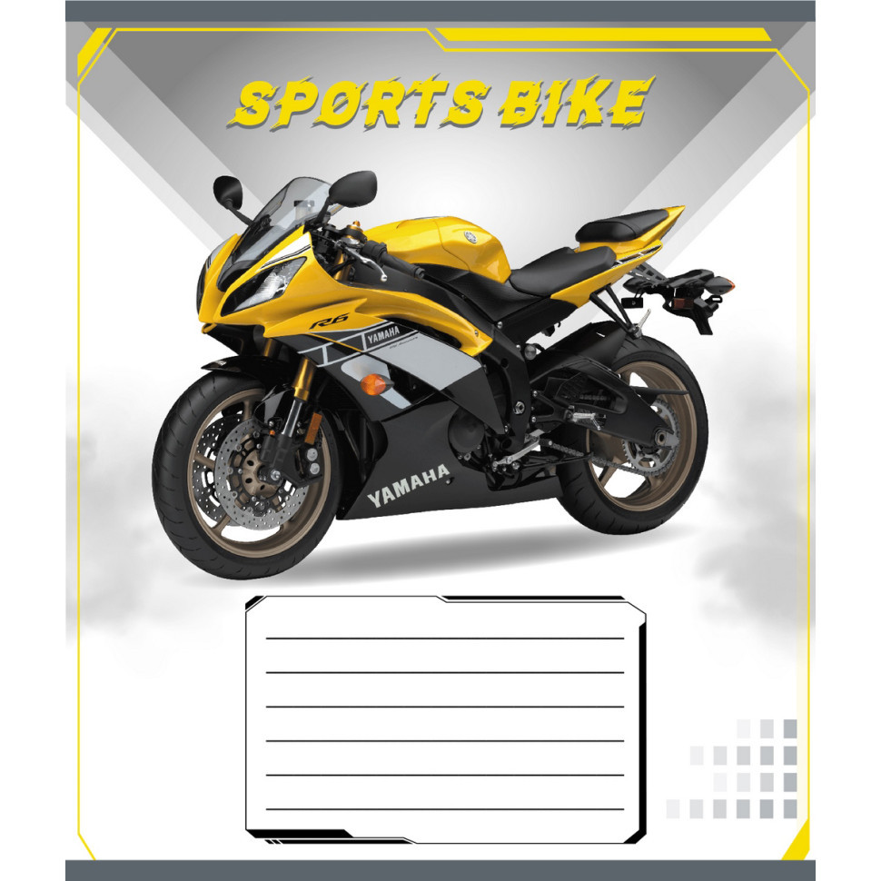 Зошит учнівський "Спортбайк" 012-500196K-2 в клітинку, 12 аркушів Вінниця - фото 1